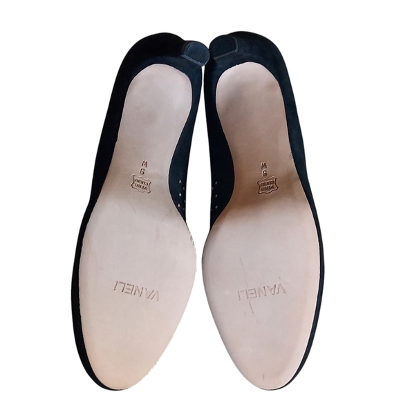 Van Eli Frenzy Black Suede Upper Gold Studs Platform Heels - Picture 12 of 16